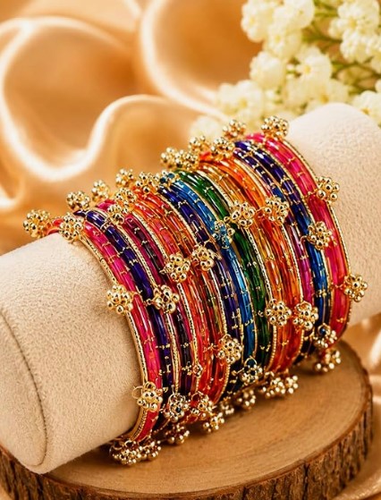 Multicolor Fancy Bangles Set